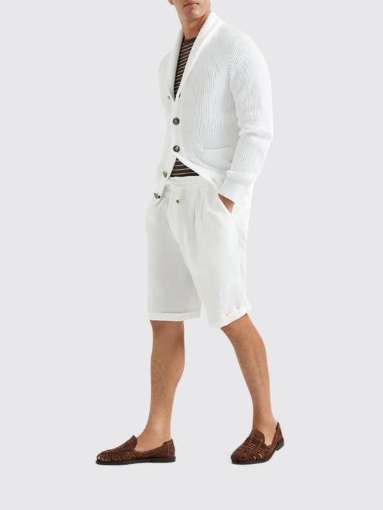 25FW 브루넬로 쿠치넬리 숏팬츠 M243DU0020 C2200 White 1 - BRUNELLO CUCINELLI