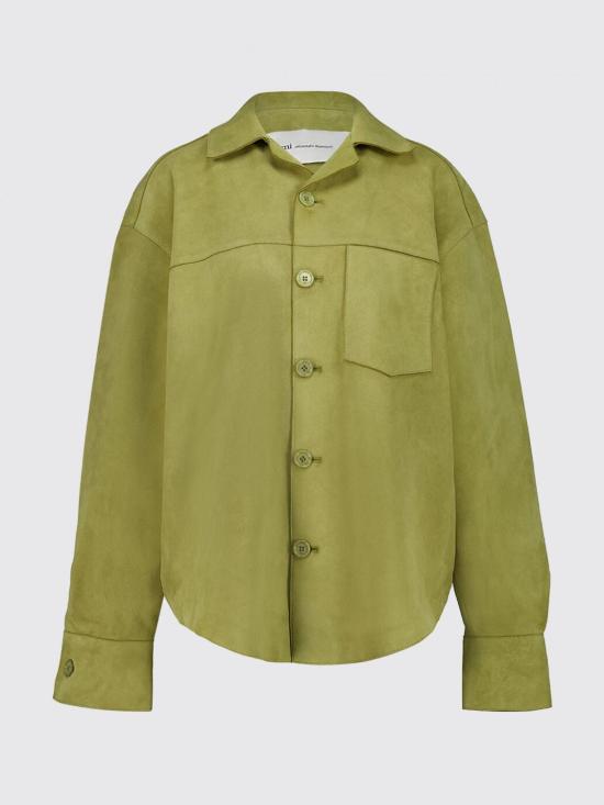 26SS 아미 고트 레더 버튼 오버셔츠 USH826LH0059 LH0059 Green - AMI