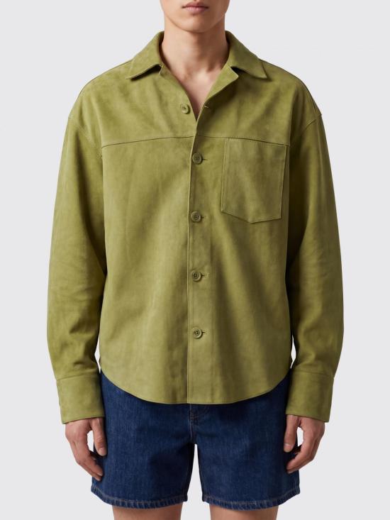26SS 아미 고트 레더 버튼 오버셔츠 USH826LH0059 LH0059 Green