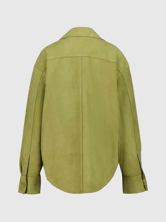 26SS 아미 고트 레더 버튼 오버셔츠 USH826LH0059 LH0059 Green - AMI