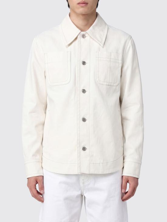 26SS 아미 화이트 코튼 워커 버튼 자켓 UJK874CO0211 100 White