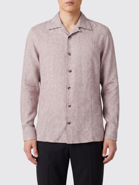 26SS 브루넬로 쿠치넬리 이지 핏 리넨 셔츠 MM6840618 C146 Brown