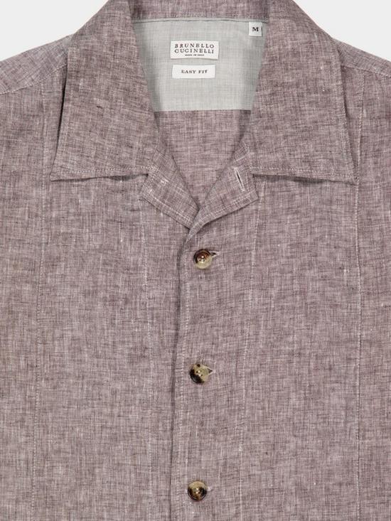 26SS 브루넬로 쿠치넬리 이지 핏 리넨 셔츠 MM6840618 C146 Brown - BRUNELLO CUCINELLI