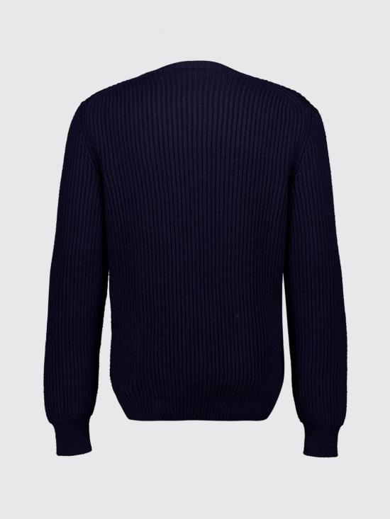 26SS 펜디 맥시 로고 자수 울 리브 니트 스웨터 FZX091AW0C F0N5W Blue - FENDI