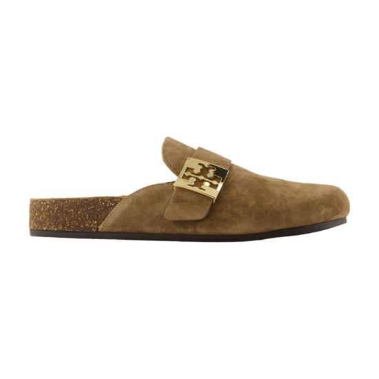  토리버치 뮬/슬리퍼 토리 버치 멜로우 레더 카프스킨  브라운 - TORY BURCH