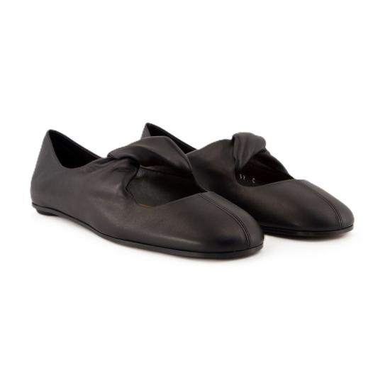  알렉산더 맥퀸 플랫 슈즈 가죽 송아지 가죽 발레리나 슈즈 블랙 - ALEXANDER MCQUEEN