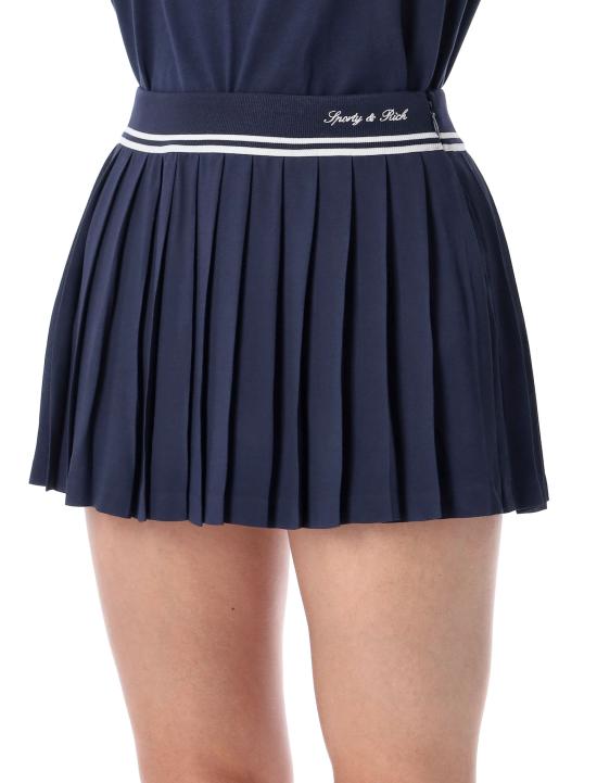 26SS 스포티앤리치 숏 스커트 SK01275326BL106 3902 DARK NAVY WHITE - SPORTY & RICH