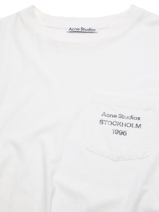 26SS 아크네 스튜디오 로고 티셔츠 릴렉스드 핏 CL0439AEG White - ACNE STUDIOS