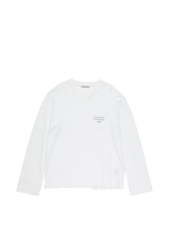26SS 아크네 스튜디오 로고 티셔츠 릴렉스드 핏 CL0439AEG White