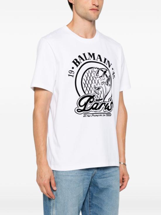 26FW 발망 반팔 티셔츠 HH1EG000BD68GAB BLACK WHITE - BALMAIN