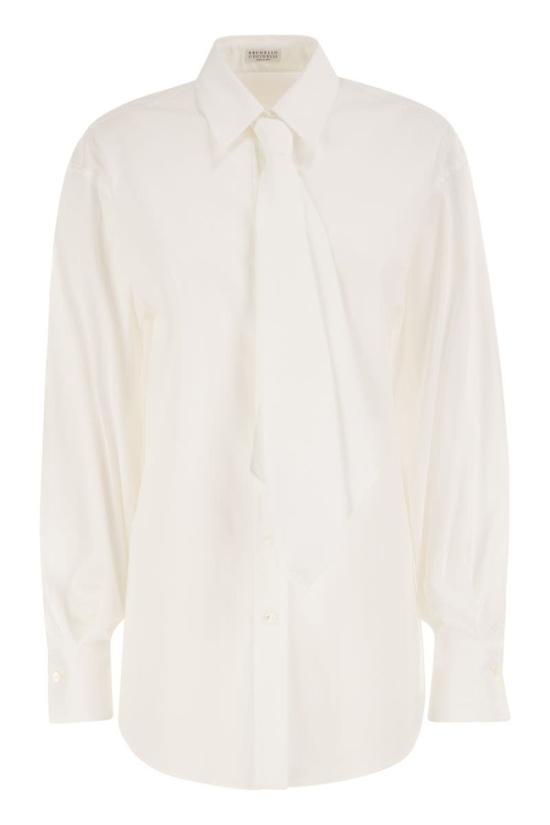 26FW 브루넬로 쿠치넬리 블라우스 M0091M3A56 C159 WHITE