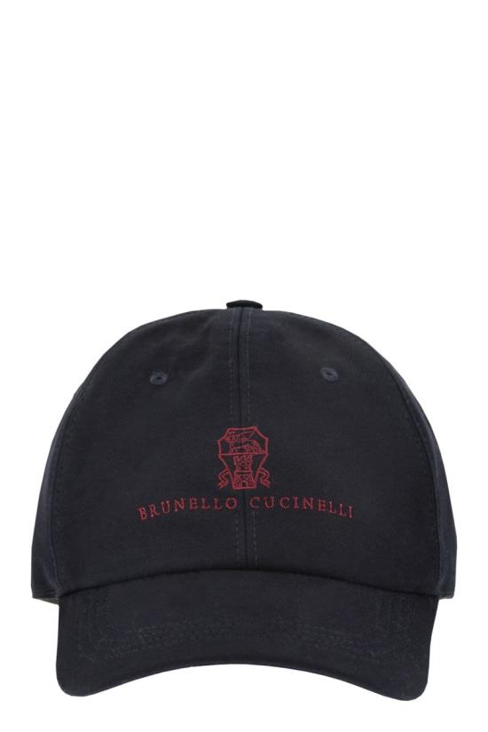  브루넬로 쿠치넬리 로고 자수 베이스볼 캡 M252D9850 CBY08 NAVY
