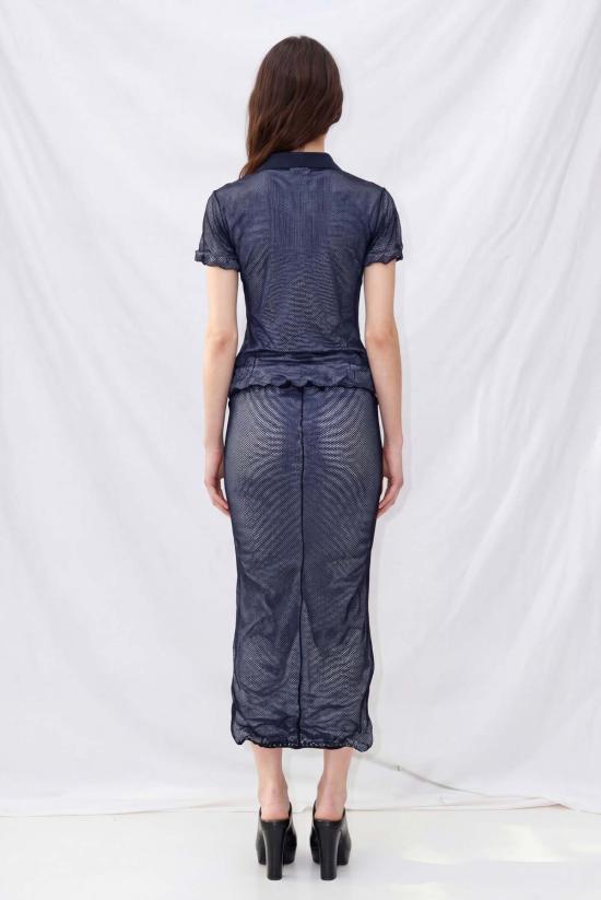  Sia Arnika 롱 스커트 시아 아르니카 피쉬넷 오버레이 스커트 블랙/화이트 - OTHER BRANDS