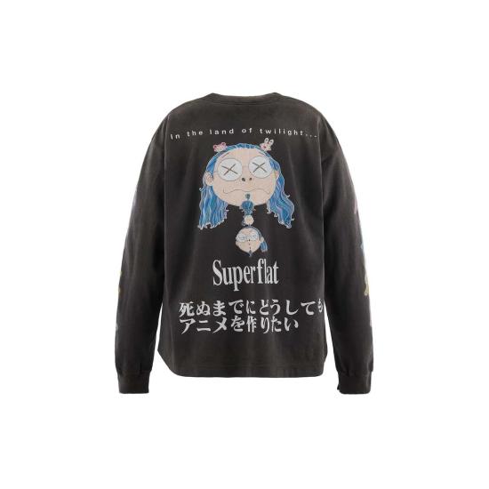  MONONOKE MADE 긴팔 티셔츠 모노노케 메이드 슈퍼플랫  블랙 - OTHER BRANDS
