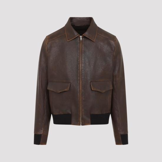 26FW 프라다 가죽 자켓 UPW640SOOO 198C F0038 BRUCIATO - PRADA