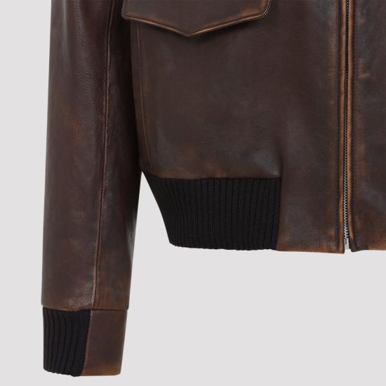 26FW 프라다 가죽 자켓 UPW640SOOO 198C F0038 BRUCIATO - PRADA