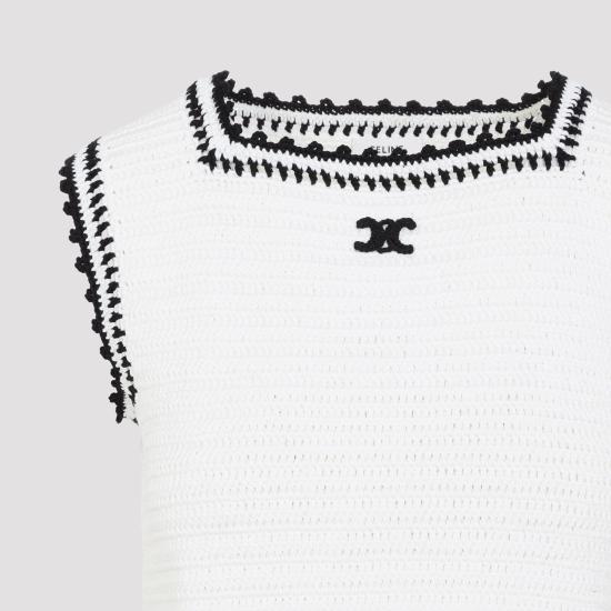 26FW 셀린느 민소매 티셔츠 RX0L63I59 01BC WHITE - CELINE