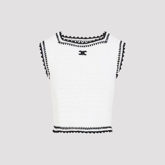 26FW 셀린느 민소매 티셔츠 RX0L63I59 01BC WHITE
