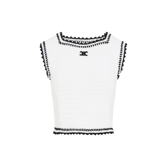 26FW 셀린느 민소매 티셔츠 RX0L63I59 01BC WHITE - CELINE