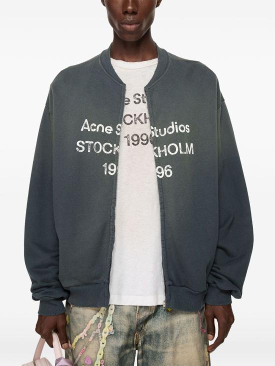 26FW 아크네 스튜디오 로고 집 스웨터 자켓 CI0189 900 BLACK - ACNE STUDIOS