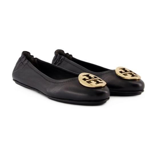  토리버치 플랫 슈즈 레바 트래블 발레리나 블랙 - TORY BURCH