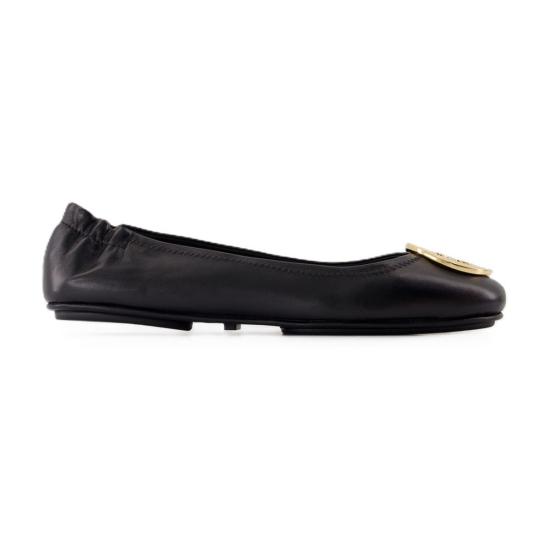  토리버치 플랫 슈즈 레바 트래블 발레리나 블랙 - TORY BURCH