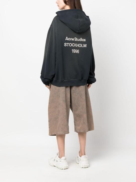 26FW 아크네 스튜디오 로고 후드 스웨터 CI0136 900 BLACK - ACNE STUDIOS
