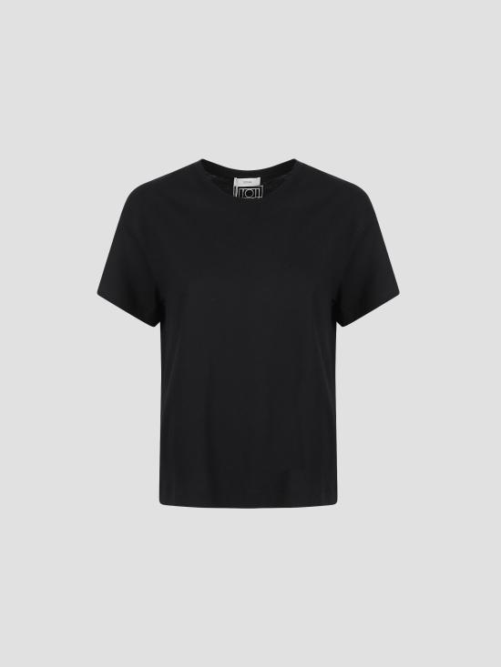 26FW 토템 클래식 오가닉 코튼 티셔츠 263WRT0529FB0502 001 BLACK