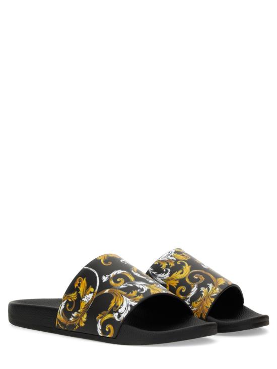 26FW 베르사체 아웃라인 바로코 슬라이더 78YA3SQ4 ZS365G89 BLACK - VERSACE