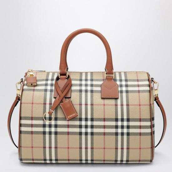 26FW 버버리 미디엄 체크 볼링 백 8119049168100 A9534 BRIARBROWN