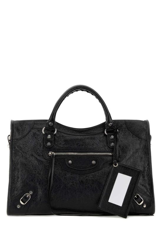 26FW 발렌시아가 르 시티 백 미디움 8657602ACLR 1000 BLACK