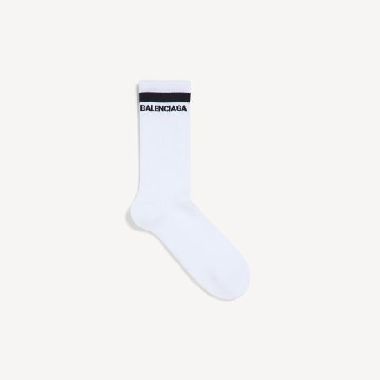 26FW 발렌시아가 로고 삭스 A001O94F1B5 9060 WHITEBLACK