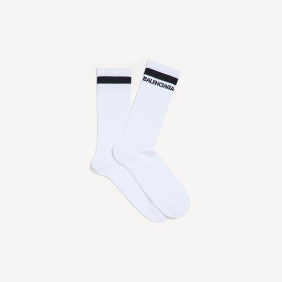 26FW 발렌시아가 로고 삭스 A001O94F1B5 9060 WHITEBLACK - BALENCIAGA
