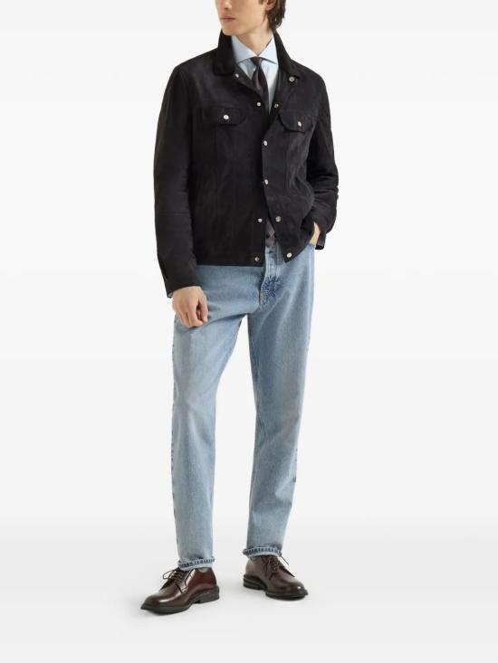 26FW 브루넬로 쿠치넬리 스웨이드 4포켓 블루종 MPCFN2042 C4254 NAVY - BRUNELLO CUCINELLI