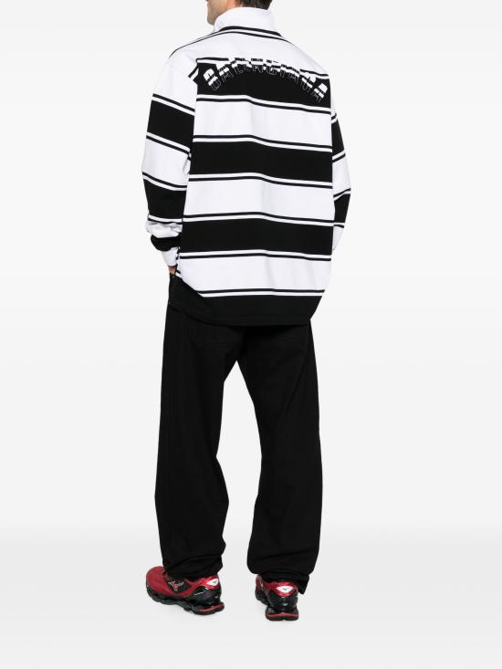 26FW 발렌시아가 폴로 티셔츠 A00189TUVW7 1070 BLACKWHITE - BALENCIAGA