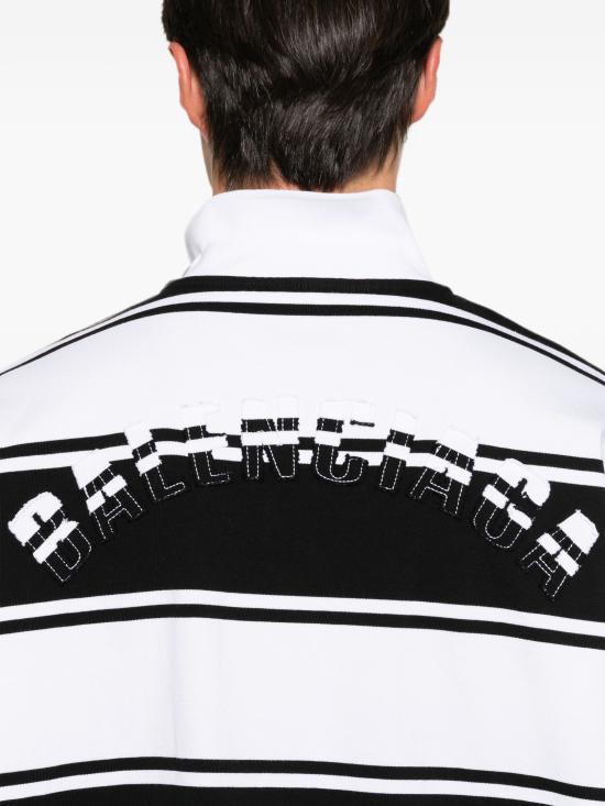 26FW 발렌시아가 폴로 티셔츠 A00189TUVW7 1070 BLACKWHITE - BALENCIAGA