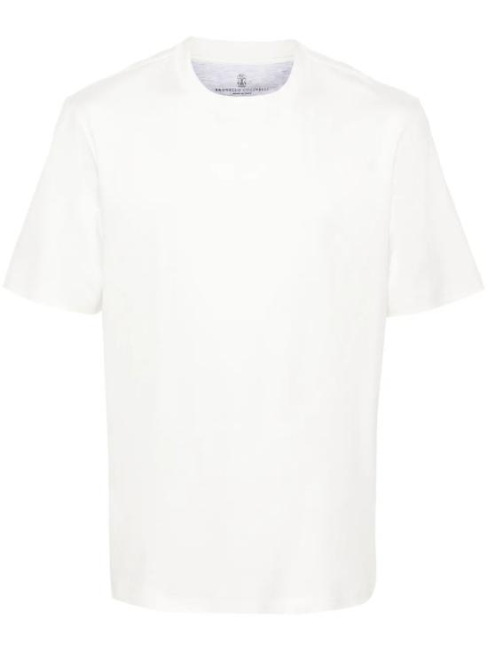 26FW 브루넬로 쿠치넬리 코튼 저지 크루넥 티셔츠 M0B131308 C7220 OFFWHITE