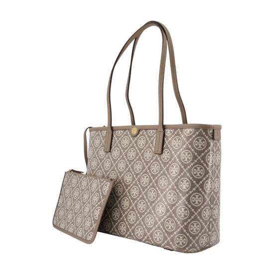  토리버치 토트백 T 모노그램 스몰 지퍼 쇼퍼백 - TORY BURCH