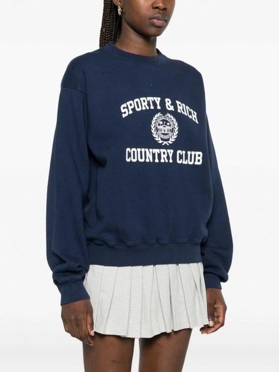 26FW 스포티앤리치 긴팔 티셔츠 ST09876218BLDNAVY Blue - SPORTY & RICH