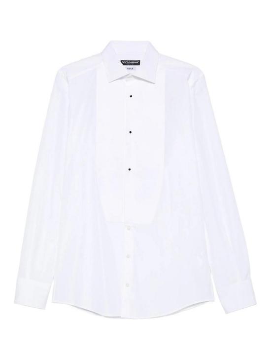 26SS 돌체앤가바나 코튼 포플린 골드 핏 턱시도 셔츠 G5EN5TGK006W0800 White