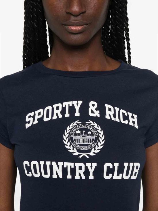26FW 스포티앤리치 반팔 티셔츠 TO11176218BLDNAVY BLUE - SPORTY & RICH