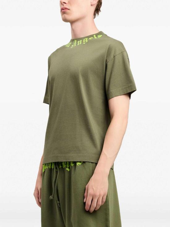 26SS 팜앤젤스 반팔 티셔츠 PMAA109S26JER0085614 Green - PALM ANGELS