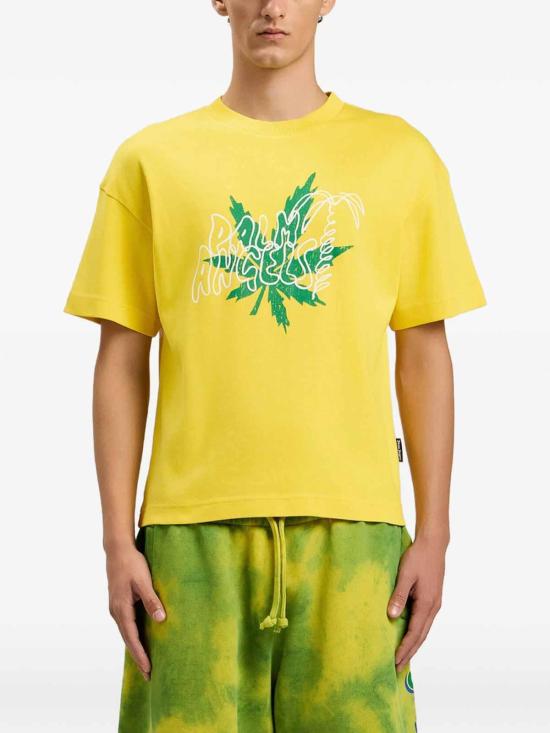 26SS 팜앤젤스 반팔 티셔츠 PMAA109S26JER0031855 Yellow - PALM ANGELS