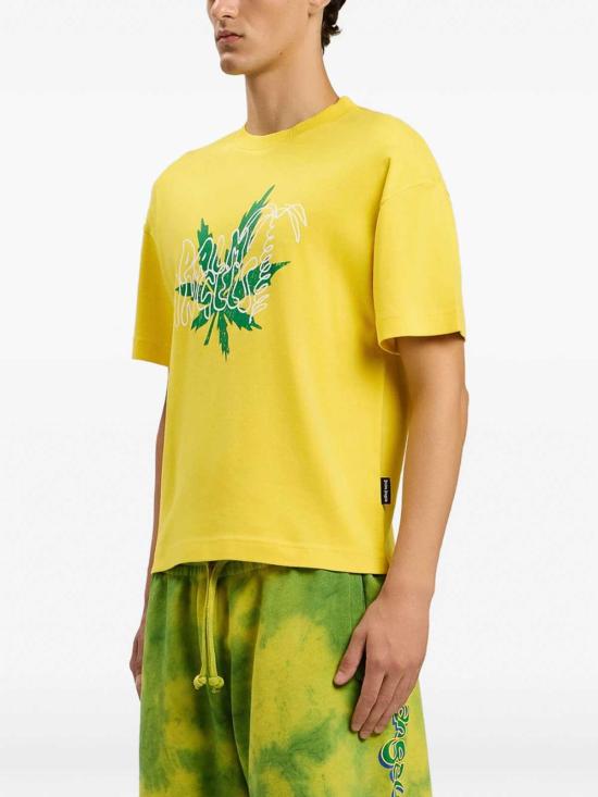 26SS 팜앤젤스 반팔 티셔츠 PMAA109S26JER0031855 Yellow - PALM ANGELS
