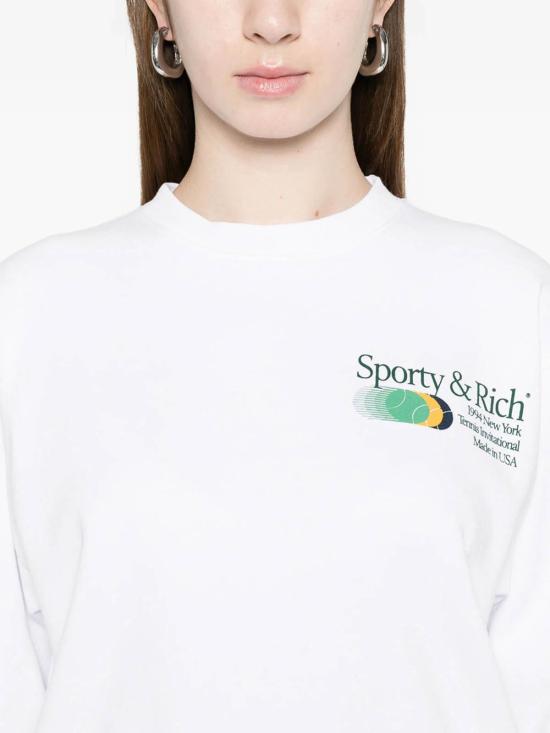 26SS 스포티앤리치 긴팔 티셔츠 ST07161174 White - SPORTY & RICH