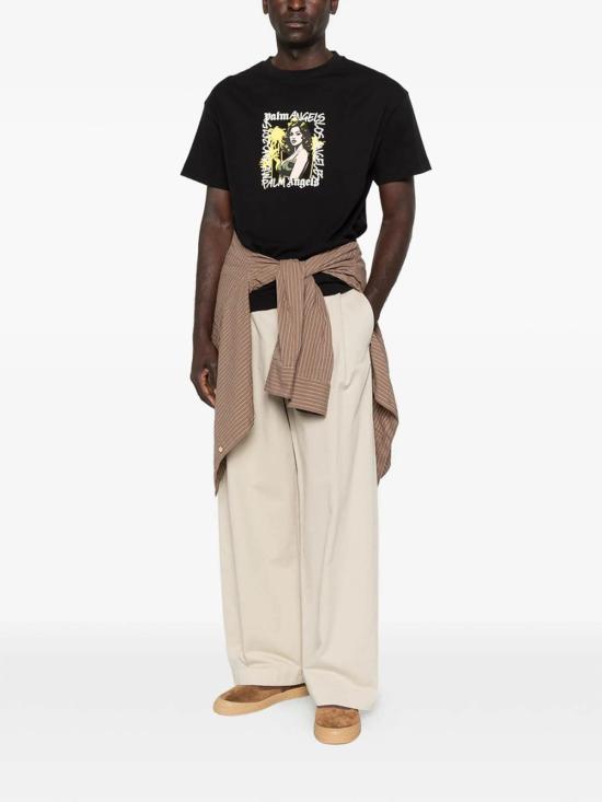 26SS 팜앤젤스 반팔 티셔츠 PMAA109S26JER00F1084 Black - PALM ANGELS