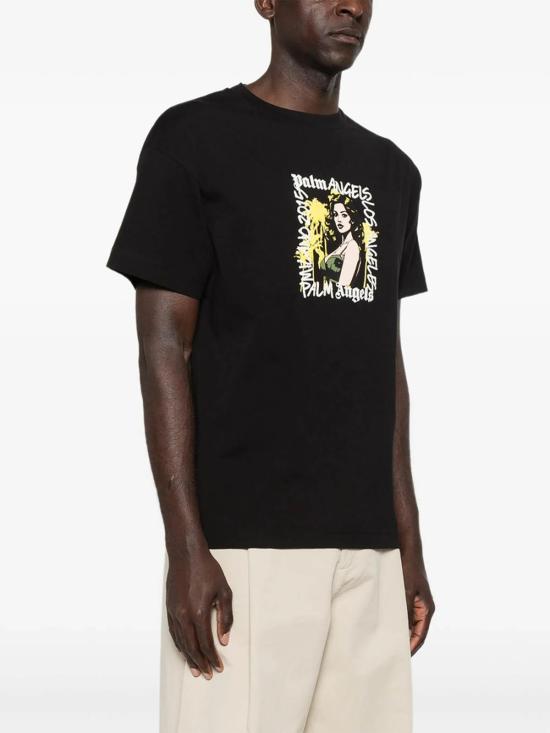 26SS 팜앤젤스 반팔 티셔츠 PMAA109S26JER00F1084 Black - PALM ANGELS