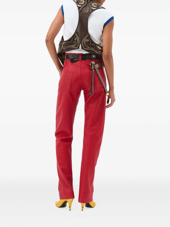26SS 베르사체 가죽 팬츠 1A1749110237851RE60 Red - VERSACE