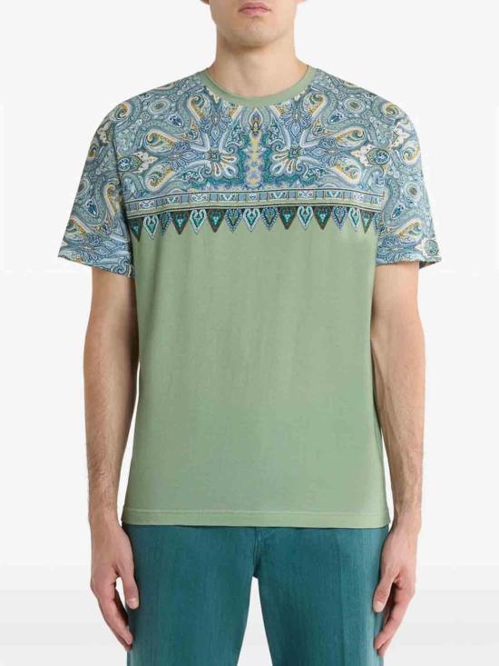 26SS 에트로 반팔 티셔츠 AKI12MRMA002X0890 Green - ETRO