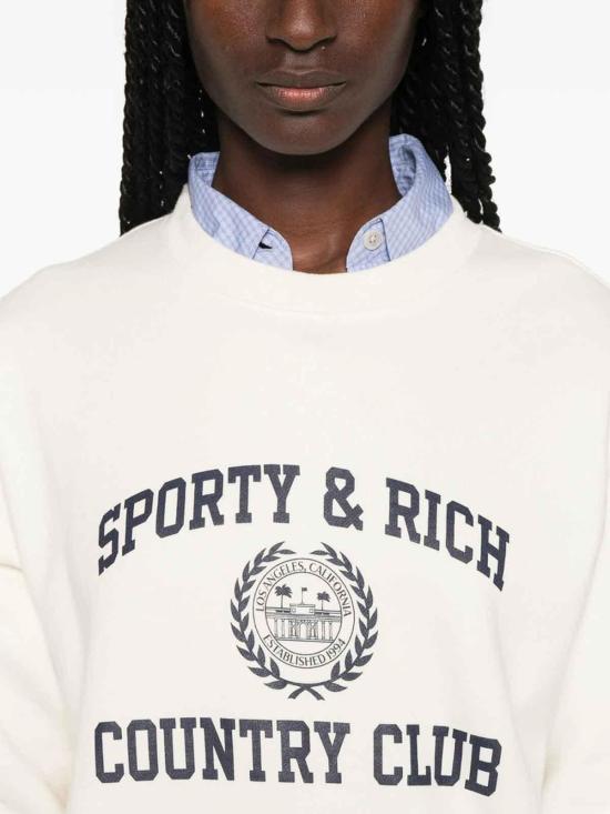 26FW 스포티앤리치 긴팔 티셔츠 ST09876218WHECRU Light Beige - SPORTY & RICH